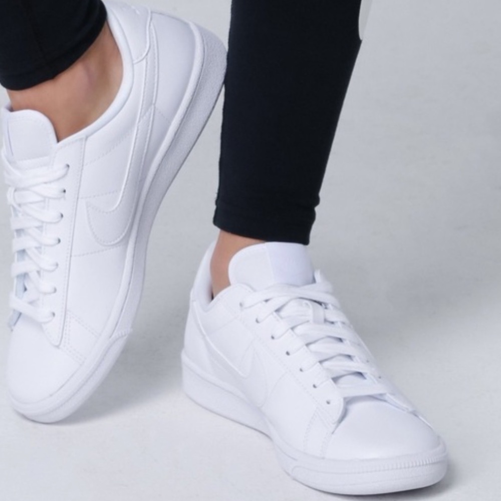 Nike Solid White Leather Sneaker - image 1